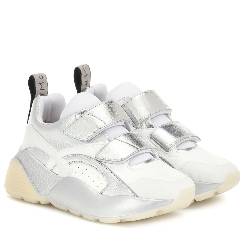 STELLA MCCARTNEY ECLIPSE Silver White Velcro Strap Chunky Sneakers 6 $685